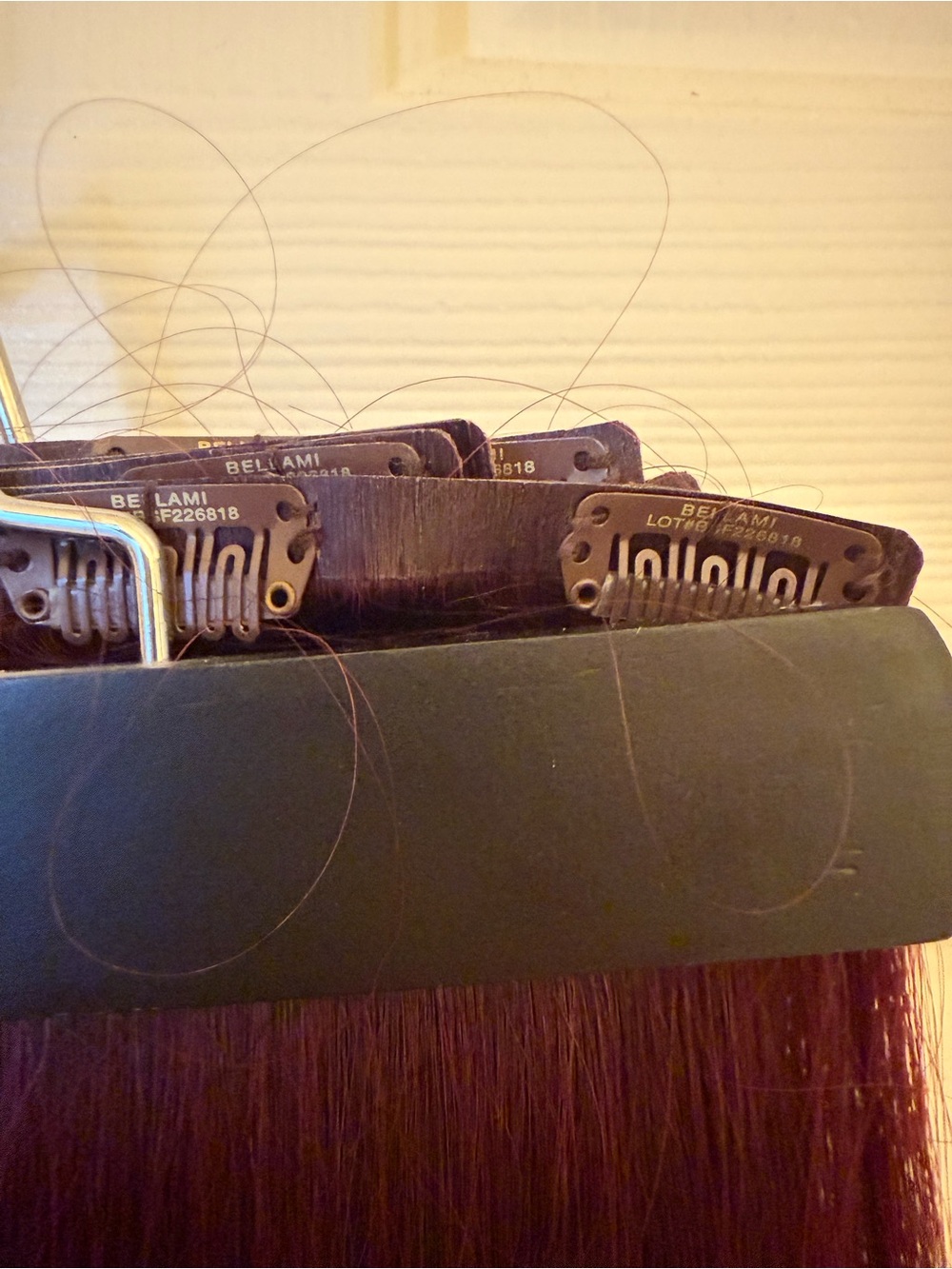 BELLAMI Mullberry Straight Silk Seam Clip-In Human Hair Extensions 24” 260g 7pc - Picture 8 of 12